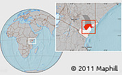 Gray Location Map of GARSEN, highlighted parent region, highlighted grandparent region, hill shading