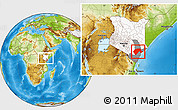 Physical Location Map of GARSEN, highlighted country, highlighted grandparent region, within the entire country