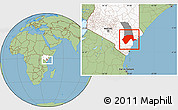 Savanna Style Location Map of GARSEN, highlighted country, highlighted parent region