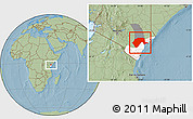 Savanna Style Location Map of GARSEN, highlighted parent region, highlighted grandparent region, hill shading