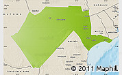 Physical Map of GARSEN, shaded relief outside