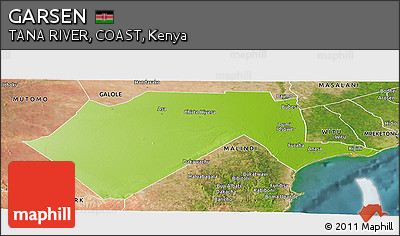 Physical Panoramic Map of GARSEN, satellite outside
