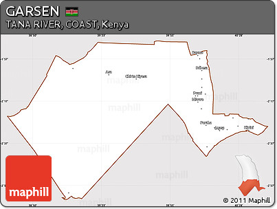 Classic Style Simple Map of GARSEN, cropped outside