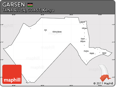 Silver Style Simple Map of GARSEN, cropped outside