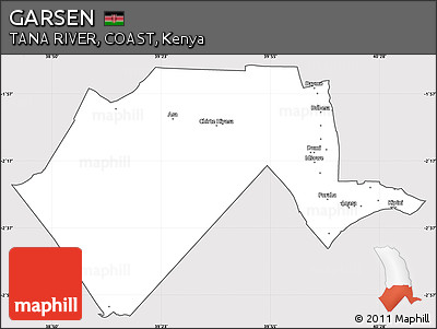 Silver Style Simple Map of GARSEN, cropped outside