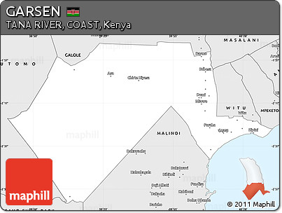 Silver Style Simple Map of GARSEN