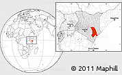 Blank Location Map of TANA RIVER, highlighted country, within the entire country