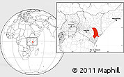 Blank Location Map of TANA RIVER, highlighted parent region, within the entire country