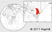 Blank Location Map of TANA RIVER, highlighted parent region