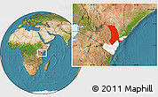 Satellite Location Map of TANA RIVER, highlighted parent region