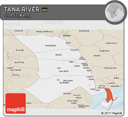 Classic Style Panoramic Map of TANA RIVER