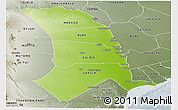 Physical Panoramic Map of TANA RIVER, semi-desaturated