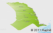 Physical Panoramic Map of TANA RIVER, single color outside