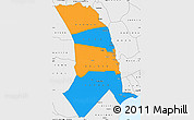 Political Simple Map of TANA RIVER, single color outside, borders and labels
