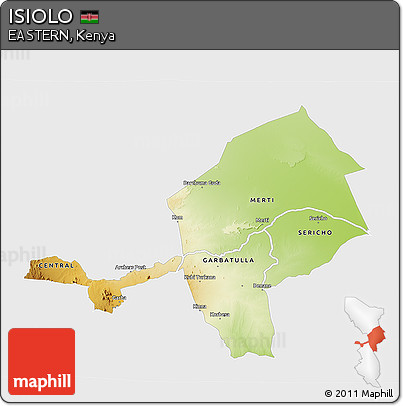Physical 3D Map of ISIOLO, single color outside