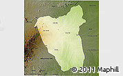 Physical 3D Map of GARBA TULLA, darken