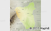 Physical 3D Map of GARBA TULLA, semi-desaturated