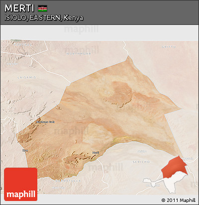 Satellite 3D Map of MERTI, lighten