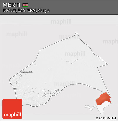 Silver Style 3D Map of MERTI, single color outside