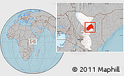 Gray Location Map of MERTI, highlighted grandparent region, hill shading