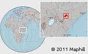 Gray Location Map of MERTI, highlighted parent region, within the entire country, hill shading