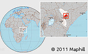 Gray Location Map of MERTI, highlighted parent region, highlighted grandparent region, within the entire country