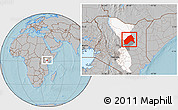 Gray Location Map of MERTI, highlighted parent region, highlighted grandparent region, hill shading