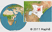 Satellite Location Map of MERTI, highlighted country, highlighted parent region, within the entire country