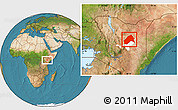 Satellite Location Map of MERTI, highlighted parent region
