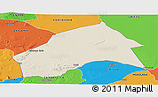 Shaded Relief Panoramic Map of MERTI, political outside
