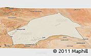 Shaded Relief Panoramic Map of MERTI, satellite outside