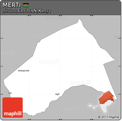 Gray Simple Map of MERTI, single color outside
