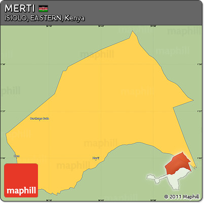 Savanna Style Simple Map of MERTI, single color outside