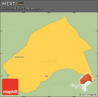 Savanna Style Simple Map of MERTI, single color outside