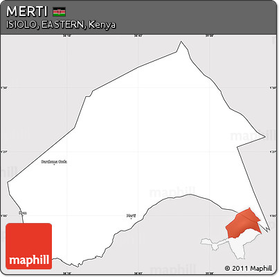 Silver Style Simple Map of MERTI, cropped outside