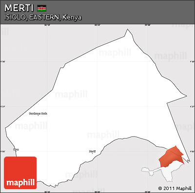 Silver Style Simple Map of MERTI, cropped outside
