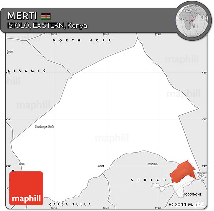 Silver Style Simple Map of MERTI