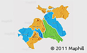Political 3D Map of MACHAKOS, single color outside