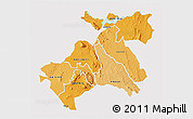 Political Shades 3D Map of MACHAKOS, single color outside
