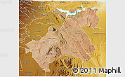 Satellite 3D Map of MACHAKOS, physical outside