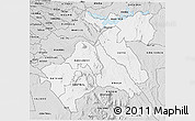 Silver Style 3D Map of MACHAKOS