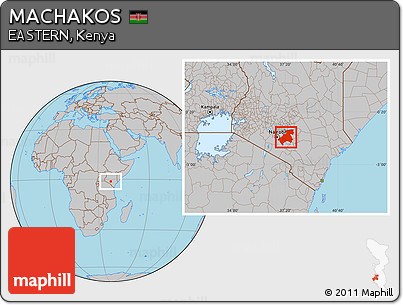 Gray Location Map of MACHAKOS