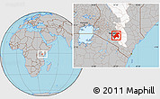 Gray Location Map of MACHAKOS, highlighted parent region