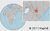 Gray Location Map of MACHAKOS, hill shading