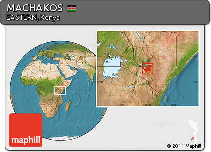 Satellite Location Map of MACHAKOS