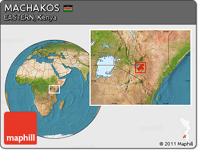 Satellite Location Map of MACHAKOS