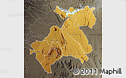 Physical Map of MACHAKOS, darken, semi-desaturated