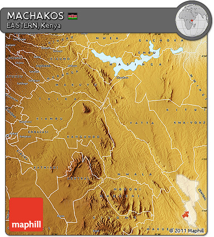 Physical Map of MACHAKOS