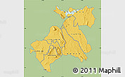 Savanna Style Map of MACHAKOS, single color outside