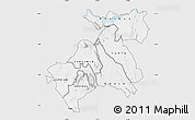 Silver Style Map of MACHAKOS, single color outside